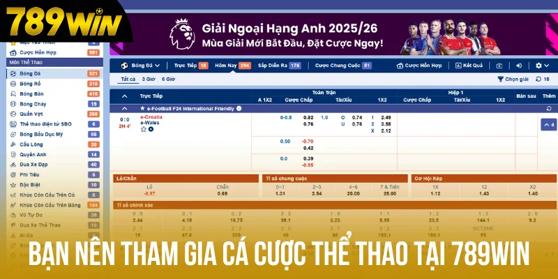 Bạn nên tham gia cá cược thể thao tại 789win Bạn nên tham gia cá cược thể thao tại 789win