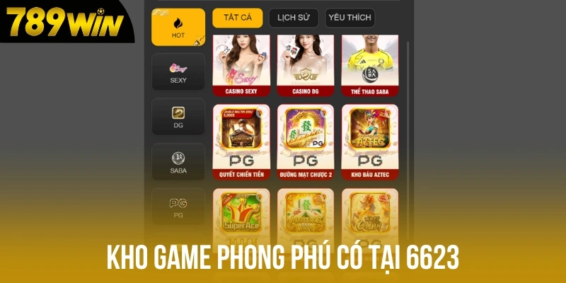 Kho game phong phú có tại 6623